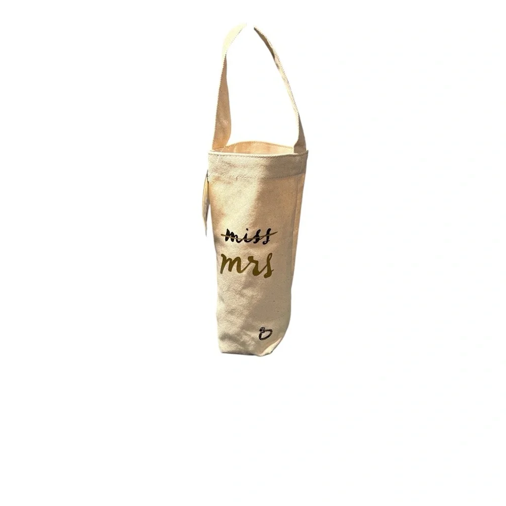 Kate Spade Miss to Mrs. Canvas Wine Tote - Bridal Shower Gift Bag